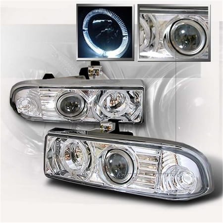 Overtime Halo Projector Headlights for 98 to 04 Chevrolet S10- Chrome - 17 x 18 x 10 in. OV3198088